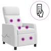 Massage Recliner Chair White Fabric