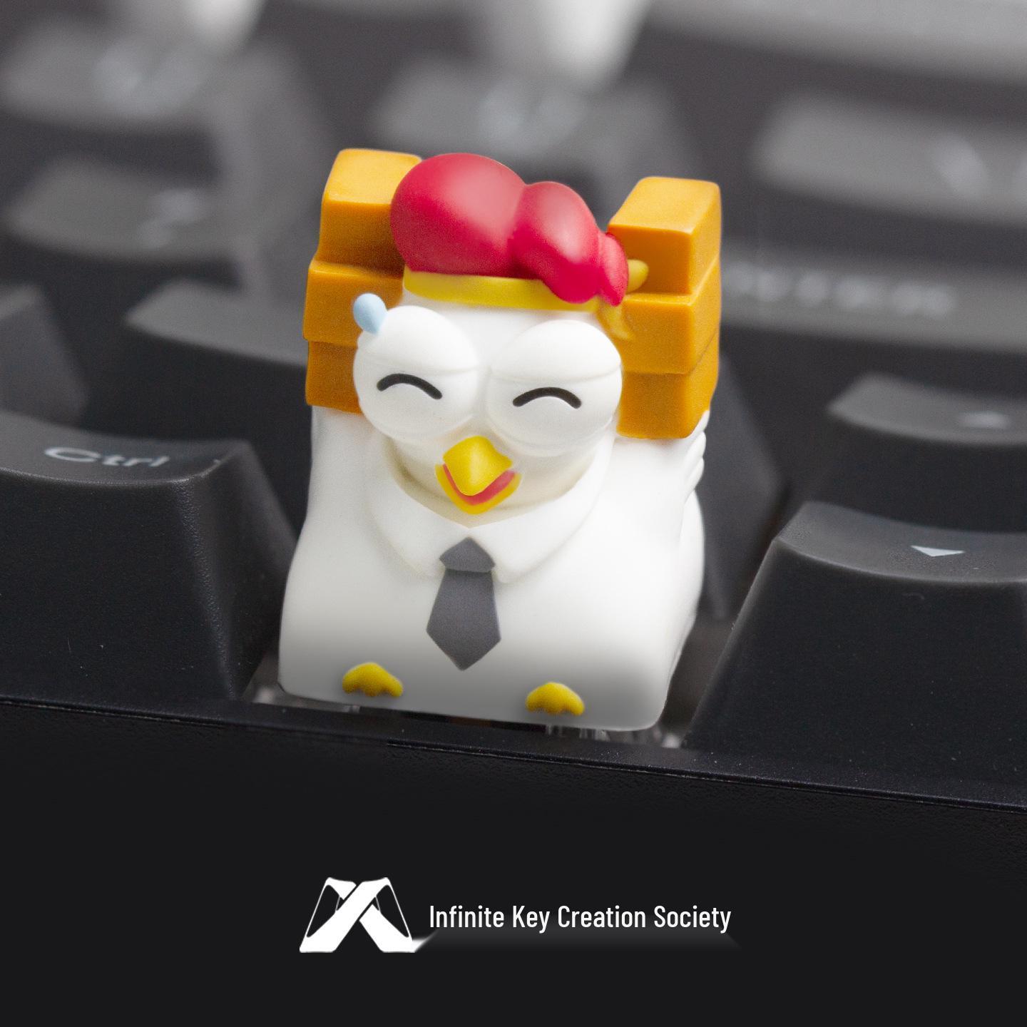 Working Chicken Series: Personalized Quirky Resin Keycaps – Cute Mechanical Keyboard Gifts