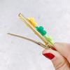 2Pcs Cartoon Fruit Flower Hair Clips Oil Drip Shiny Candy Color Duckbill Hairpin