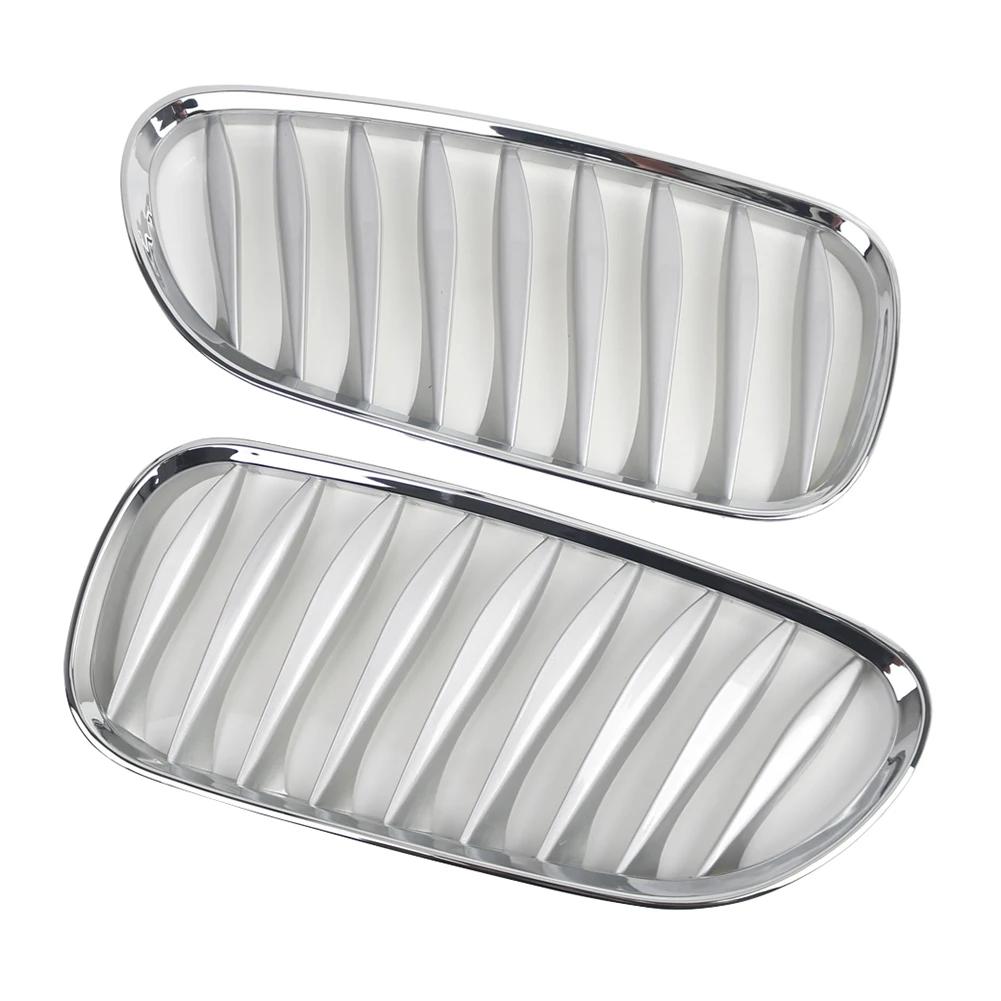 51117117757 For BMW Z4 E85 2003-2008 Chrome Front Bumper Kidney Grill Car Convertible Silver Plating Front Kidney Grille