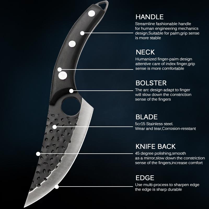 Domestic Fish Killing and Peeling Knife High Hardness Chef's Knife Boning Knife Killing Pig and Cutting Meat Knife