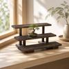 Freestanding Tiered Shelf with Three Shelves Compact for Tea Corner, Entryway