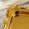 Decorative Tray Embossed Rectangular Serving Tray Household Tableware Shallow Lightweight