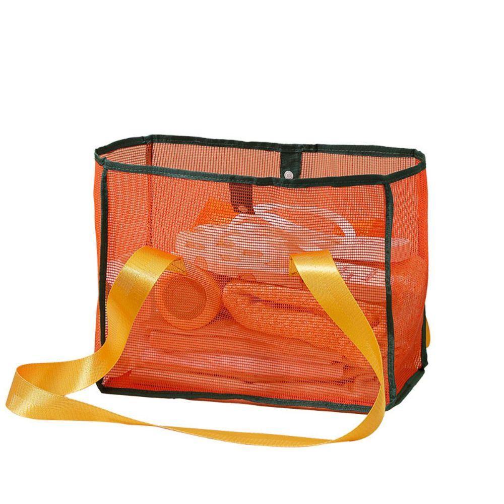 Foldable Mesh Shoulder Bag Large Capacity Swimming Handbag Reusable Toiletry Storage Bag  Travel