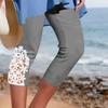 Damen Sommer -Farbiges Spitzenbesetztes Schlichtes Basis-Layer Yoga-Hose, Tragbar Als Ausen Cropped Hose