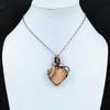 Orange Amazonite Gemstone Handmade Pure Copper Wire Wrap Jewelry Pendant For Women