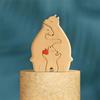 Wooden Mother and Son Bear Hugging Ornament - Solid Wood Puzzle for Bedroom or Living Room Decor.