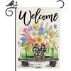 Buttery & Daffodil Hyacinths Oral Truck Welcome Garden Ag 12x18 Inch, Doub