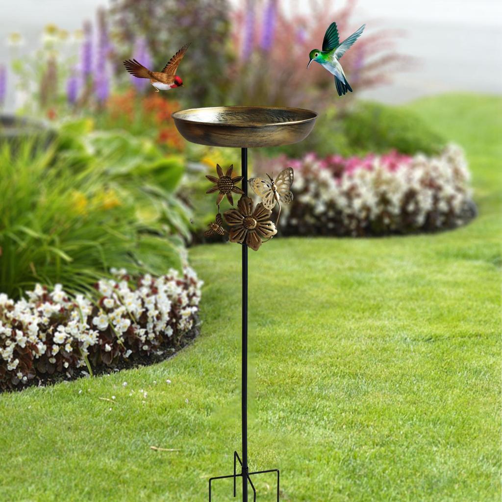Standing Bird Bath Bowl Water Bowl Large Capacity Accessories Bird Feeder Backyard for Outside Yard Hummingbird Patio Railing