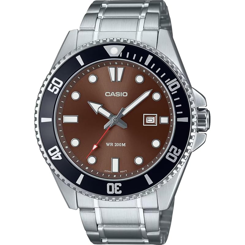 

[Casio] CASIO стандартные аналоговые спортивные водонепроницаемые часы MDV-107D-5AV мужские с коричневым циферблатом и металлическим ремешком, модель для зарубежных стран [продукт]