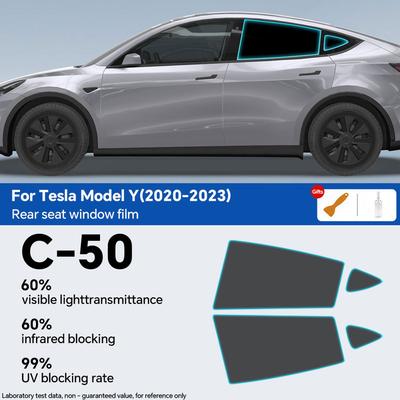Pre-Cut Car Window Privacy Tint Film For Tesla Model Y -2024 Auto Sticker Foils Ceramic Solar UV Protector Films