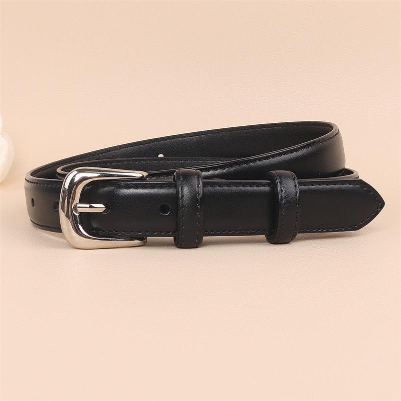 Belt Silver Buckle with Straight Jeans Women's Belt Women's Simple Design Belt