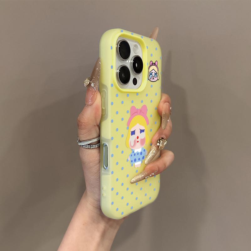 2-in-1 jelly crying girl suitable for apple 11promax mobile phone case skin feeling iphone11 protective case 11