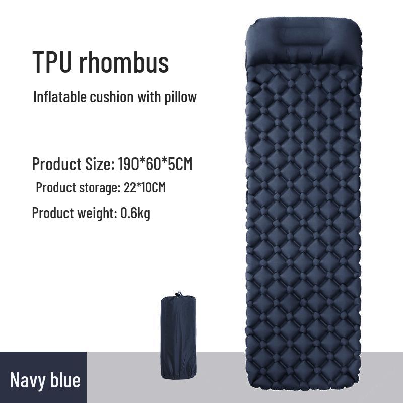 TPU Inflatable Foot-Pumped Camping Pad: Lightweight Outdoor Air Mattress, Moisture-Proof for Mountaineering and Naps