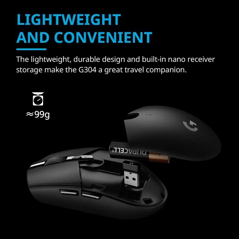 Logitech G304 Wireless Mouse Ligthspeed Gaming Mouse HERO Sensor Long Battery 6 Programmable Buttons Life Perfect for Office Work & Gaming Sessions