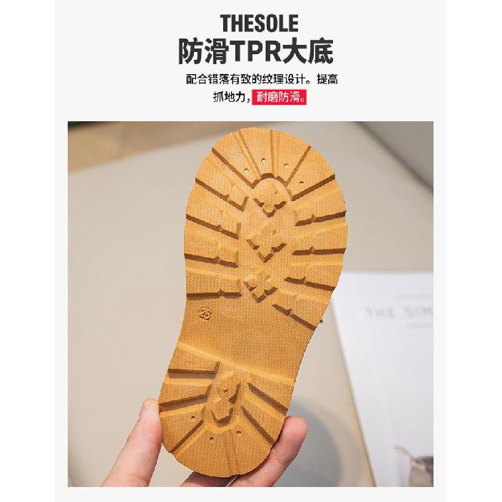 Winter New Children's Snow Boots with Fleece Lining, Warm Cotton Shoes, Boys' Yellow Boots, Girls' Boots, Large Cotton Martin Boots