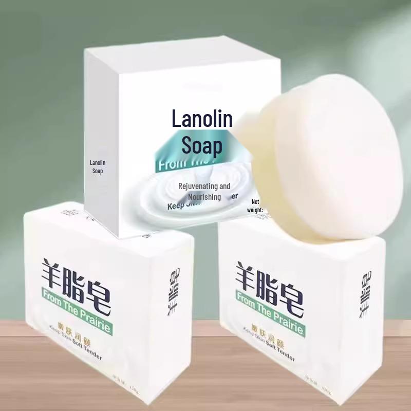 Lanolin Handmade Soap: Gentle Moisturizing Face & Body Wash for Refreshing, Delicate, and Firm Skin.
