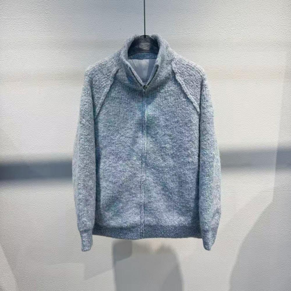 

Men s Fashion Trend 2025 Winter Knit Down Jacket, Stand Collar Outerwear Sweater Extra Large світло-сірий колір
