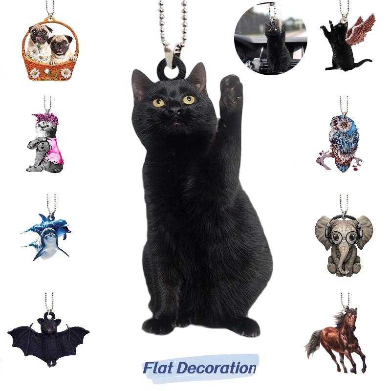 Creative Bat Black Cat Car Hanging Decoration Acrylic Cartoon Style Animal Shape