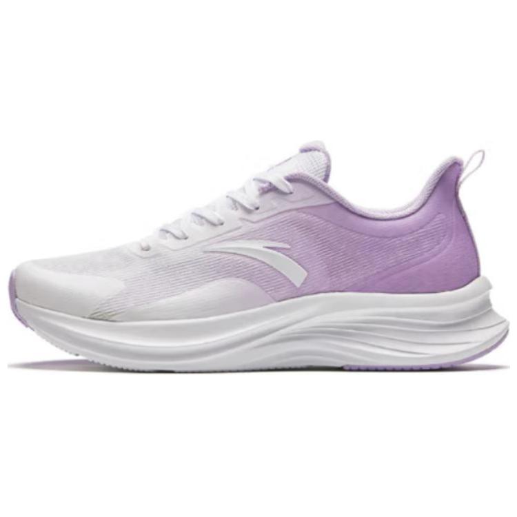 New Anta Cushioned Slip Resistant Low Top Running Shoes Women's White Purple 122425541-2