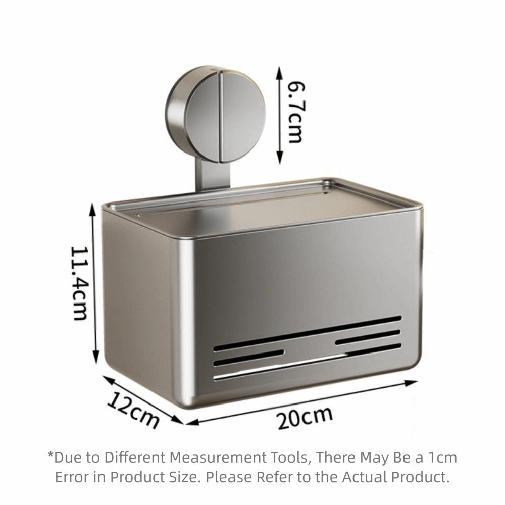 With Drawer Suction Cup Tissue Box Aluminum Wall Mounted Tissue Box Roll Holder  Bathroom Use