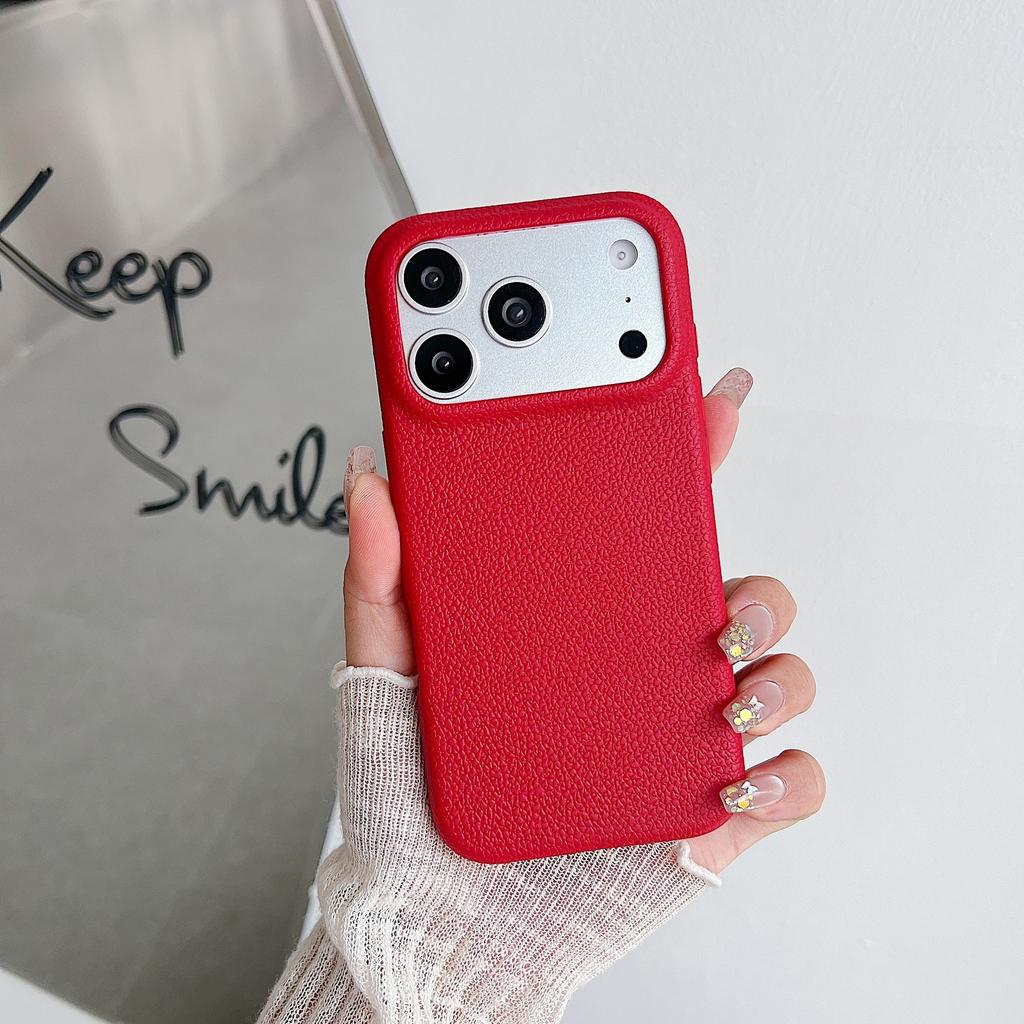 Premium-looking Phone Case for IPhone 17, Solid Color Leather Texture, Apple 16 Phone Case, 13/12 Soft Case