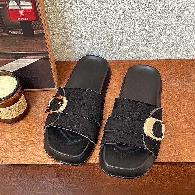 Comfortable Casual Slippers Women's Summer Outer Wear Square Slippers Women's Cool Slippers New