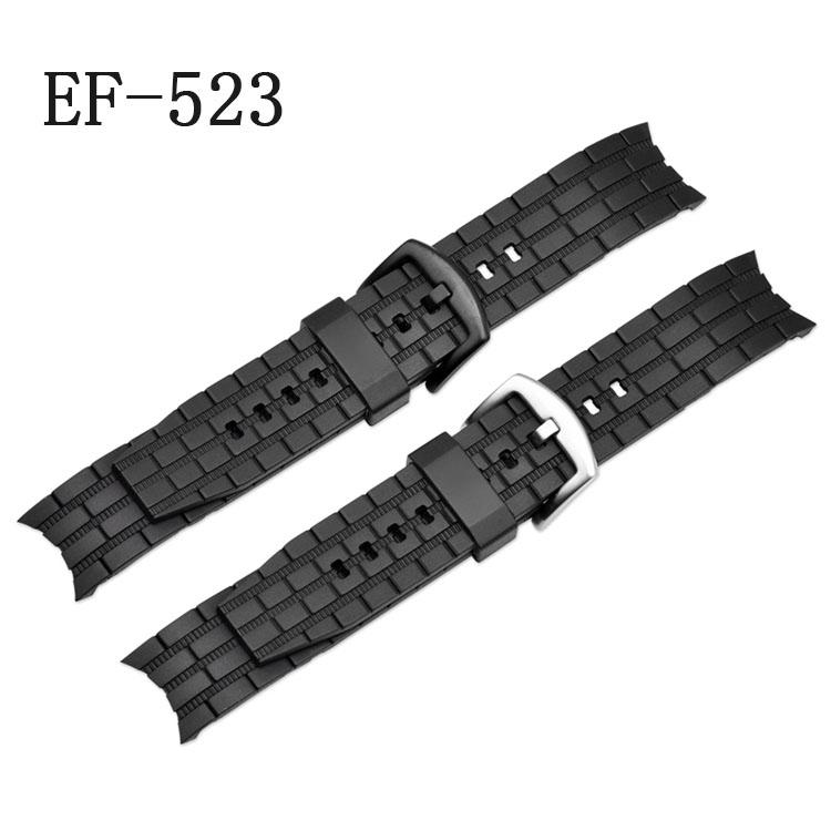 For Casio Edifice Series Strap EF-550/EF523 Rubber Watch Straps for Casio EF550 Diving Sport Watchband Wristband Bracelet