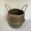 Vintage Halmvävd Blomkruka Handgjord Förvaringskorg Stor Kapacitet Blomkruka Behållare Hem Golvplanteringskärl Dekoration