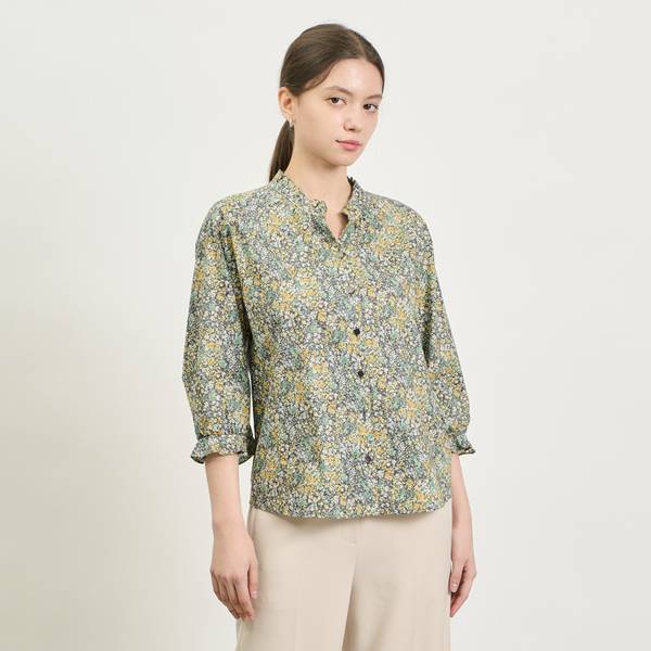 Bcbg Frill Floral Print Blouse B5s2b421
