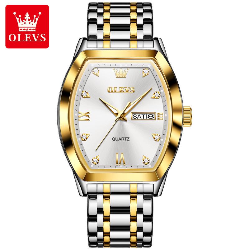 

Oulishi Кварцевые мужские часы бочкообразной формы для бизнеса - Настоящие квадратные мужские часы