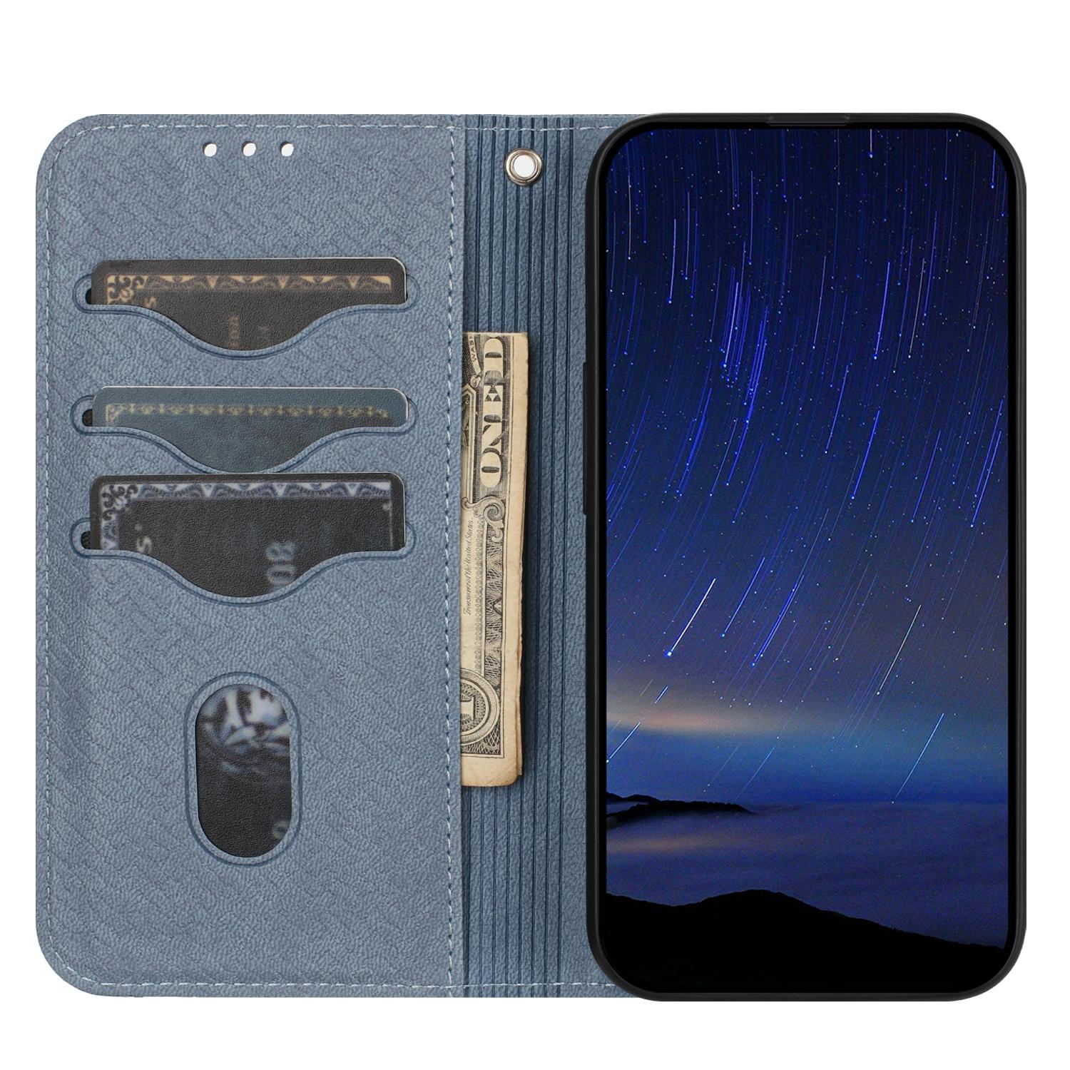 

For Samsung Galaxy A36 5G Case Woven Texture PU Leather Wallet Phone Cover Grey