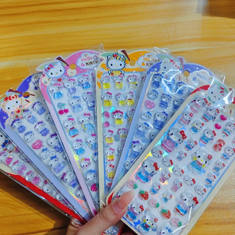 3D Crystal Apple Kitty Stickers - 6-12pcs Adorable Apple Decals Excellent designed for Girls Phone Case DIY Cute And Charming Exchange Present