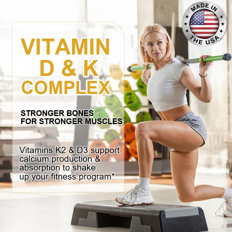 Vitamin D3 + Vitamin K2 Supplement, With Glucosamine Sulfate, 120 Softgels Per Bottle
