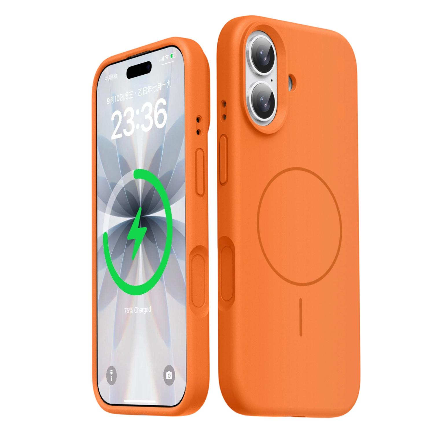 For iPhone 17 Magnetic Case Skin-Friendly Liquid Silicone + PC Phone Cover Compatible with MagSafe