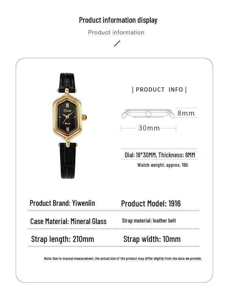 EAVANLIN Yiwenlin Ladies' Vintage Polygon Roman Numeral Watch