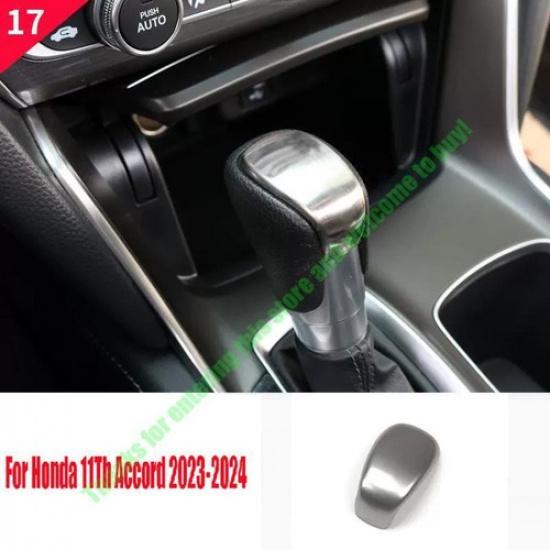 For Honda Accord 2023-2024 Steel Silver Center Console Gear Shift Knob Trim 1Pc
