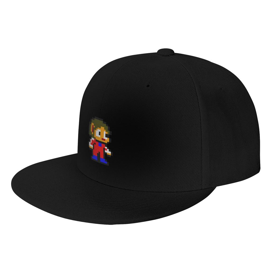 Fashion Alex Kidd Pixel Art Flat Brim Sun Hat American Street Style Brand Cap
