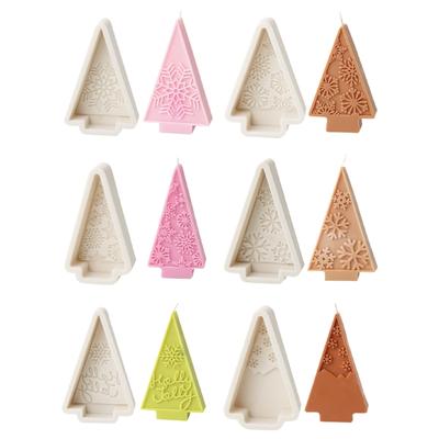 Flexible Silicone Mold Handmade Scented Candle Mould Snowflakes Christmas Tree Aromatherapys Mold Home Decorations