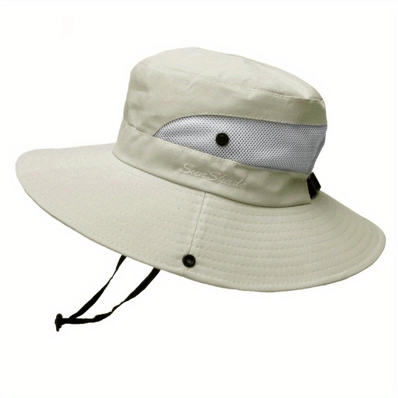 Stylish Foldable Sun Hat for Women - Mesh Wide-Brim Beach Fishing Hat with Ponytail Hole,Perfect for Beach, Hiking, Fishing, Outdoor Activities