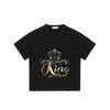 Koszulka King Crown Czarno-Złoty Nadruk Króla na Co Dzień i na Pokaz