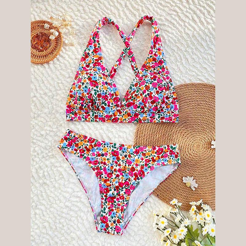 2025 European & American Sling Print Bikini: Elegant Women's Sexy Swimwear