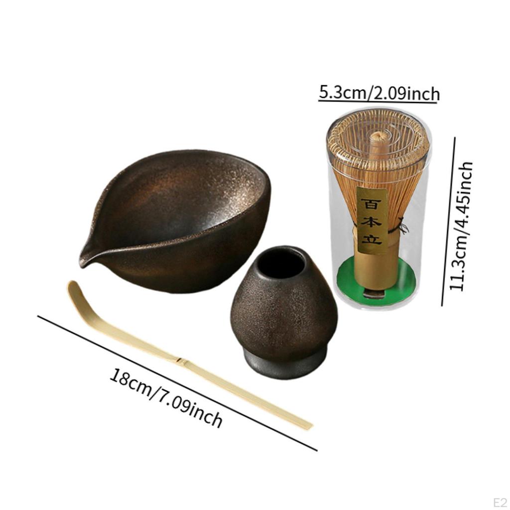 4-teiliges Matcha-Set Keramik Geschenk für Teeliebhaber Japanische Utensilien Traditionelle Handarbeit Zeremonie