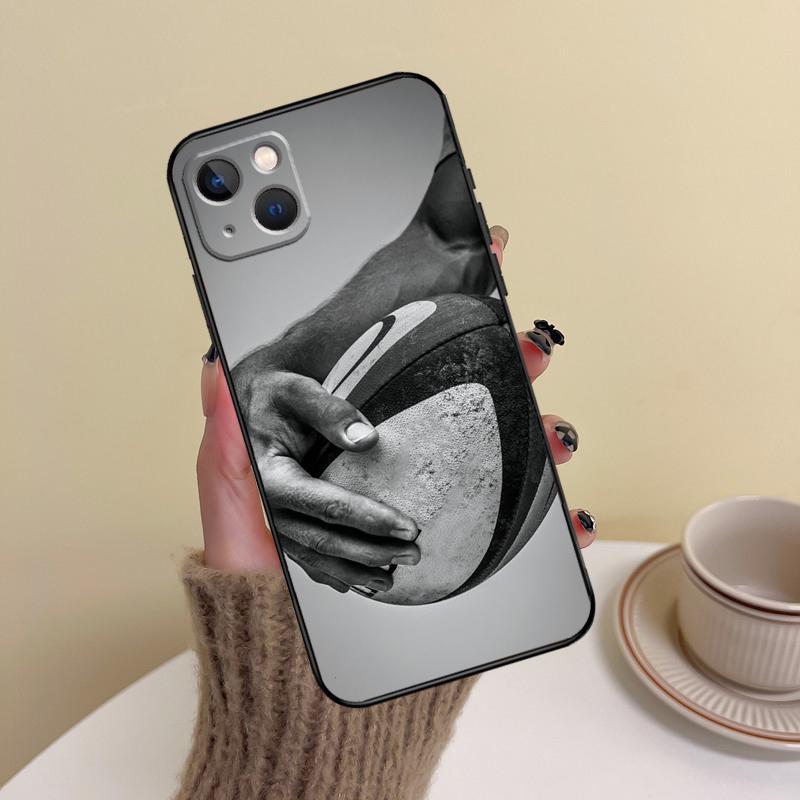 

Rugby Ball Phone Case For iPhone 17 Pro Max 14 13 12 11 15 16 Pro Max mini Plus 16e 17 Air Cover Funda iPhone 12Pro MAX