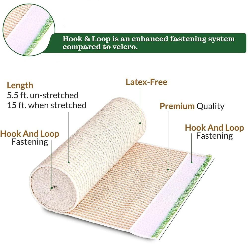 1 Roll Self Closing Elastic Bandage Wrap For Calf Sports Sprains Strain Wrist Ankle Foot Hiking Compression Support