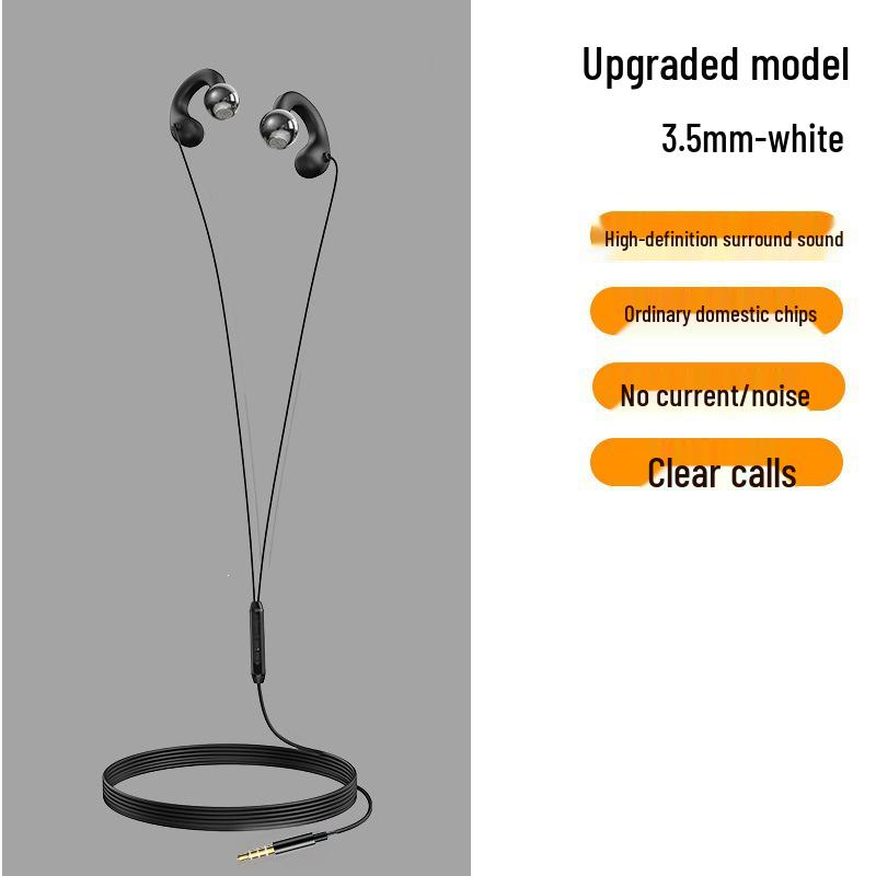 Bone Conduction Wired Earphones with Type-C and 3.5mm Connectors, Ear Clip Design, Wired Control Microphone, Ideal for Gaming