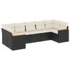 VidaXL Salon de Jardin avec Coussins 7 pcs, Canapés de Terrasse, Ensemble de Meubles de Patio, Mobilier d'Extérieur, Noir 3258668