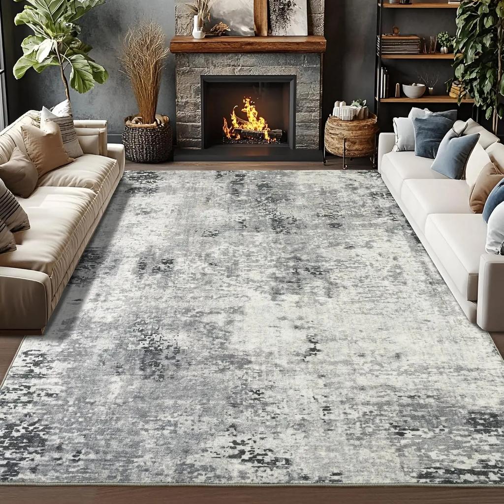Ölgemälde Gedruckter Teppich Teppich für Wohnzimmer Weich Modern Abstrakt Großer Flächenteppich Boho Vintage Rutschfester Teppich Heimdekoration