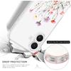 Floral Clear Case for iPhone 16 for Women Girls,Cute Flowers Design Phone Cover,Slim Soft Transparent Drop Proof Pretty Flower Print Pattern TPU