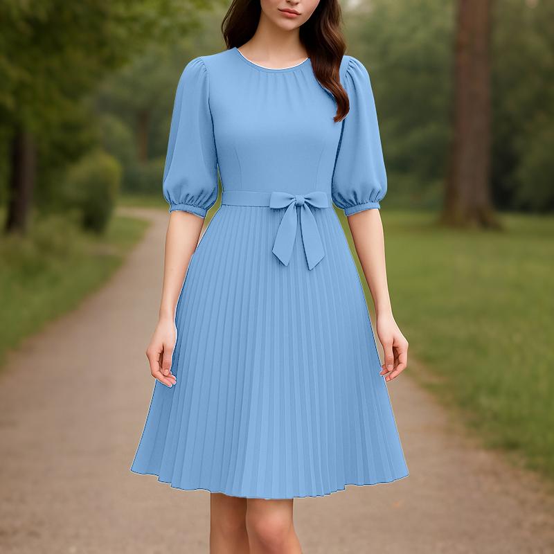 

ZANZEA Жіноча повсякденна сукня з круглим вирізом, вільна, з рукавом до ліктя 5XL синій